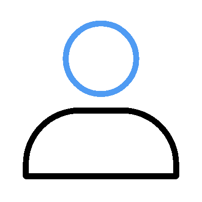 A vibrant icon of a person, featuring a blue circle for the head and a black semicircle for the shoulders, pops against a bright magenta background—much like the distinctiveness of top CPA firms in Houston.